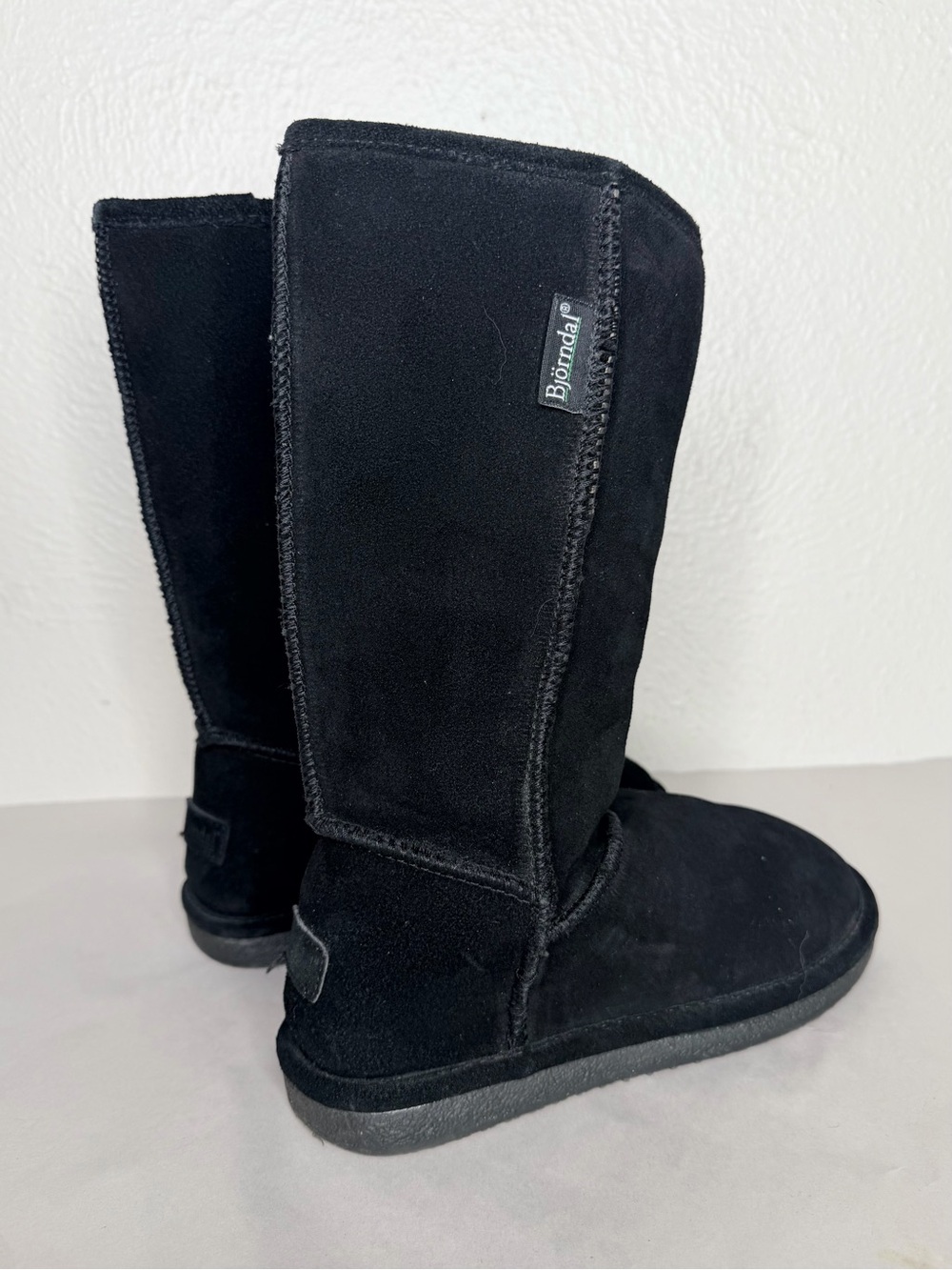 Bjorndal black suede sheepskin lining tall boot